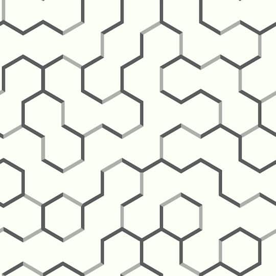 RoomMates Open Geometric Peel & Stick Wallpaper in Black | 20.5" x 16.5" | Michaels®